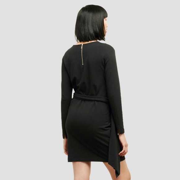 Black Kenneth Cole Self-Tie Knit Dress - Picture 2 of 2